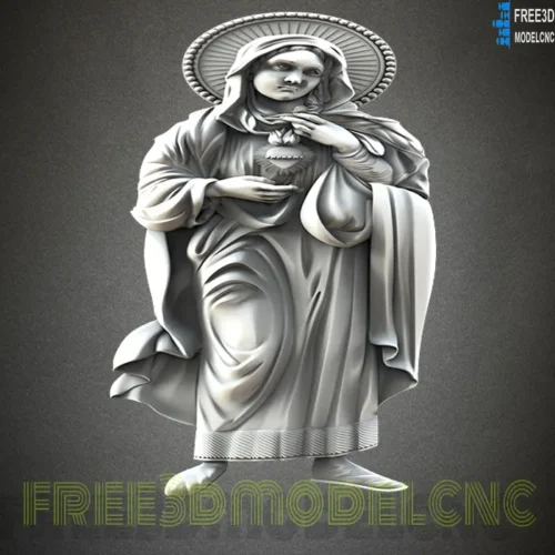 3D Model STL File for CNC Router Laser & 3D Printer,Virgin Mary 12 free 3D model,statue of virgin mary