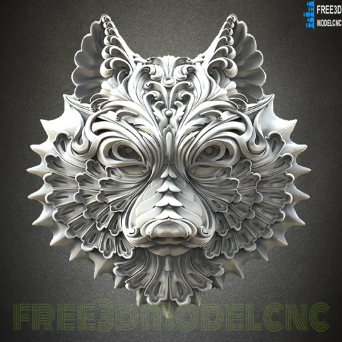 3D Model STL File for CNC Router Laser & 3D Printer,Wolf 1 free 3D models,3d wolf head