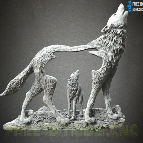 3D Model STL File for CNC Router Laser & 3D Printer,Wolves 2 free 3D model,Wolves stl free download
